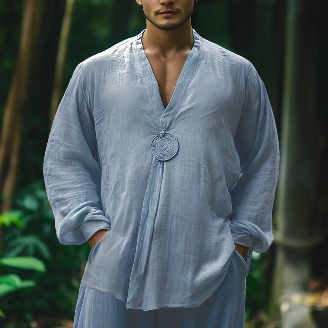 Men's Ethnic Linen Shirt-inspireuse