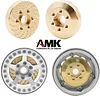 AMK 4pcs RC Brass Wheel Weights, Brass Wheel Hex Hub Adapter for 1.9in / 2.2in Beadlock Wheel Rim 1/10 RC Crawler Car Axial SCX10 Capra TRX4 TRX6 (4pcs 15mm Brass Weights)