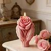 3D Rose Flower Mould Silicone Wave Spiral Candle Mould Reusable Easy To Demold for Wedding Valentine Day DIY Home Decor Gift (Style A)