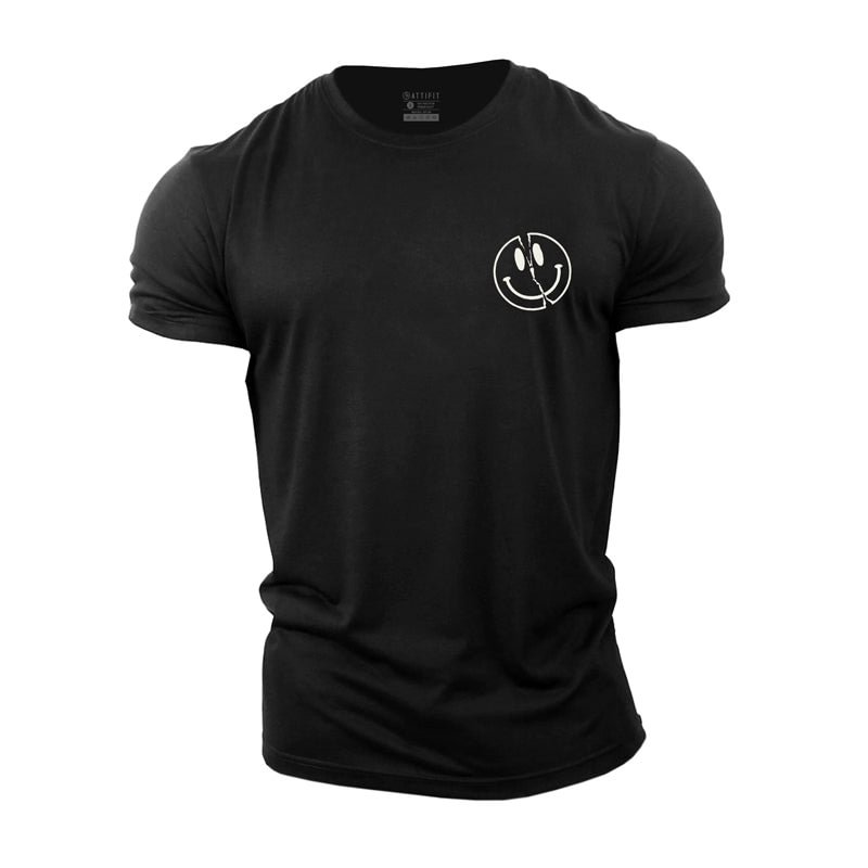 Cotton Smiling Graphic Workout Men's T-shirts tacday