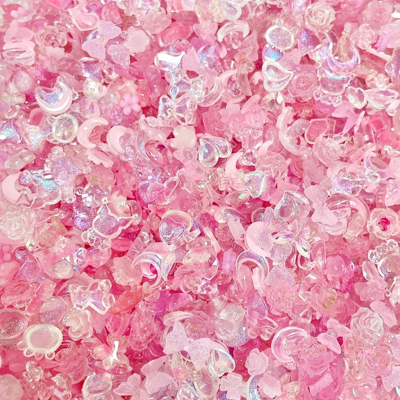 New Mixed Style Fairy Nail Art Decorations Ice Transparent Camellia Butterfly Deer Heart Shaped Material Pack