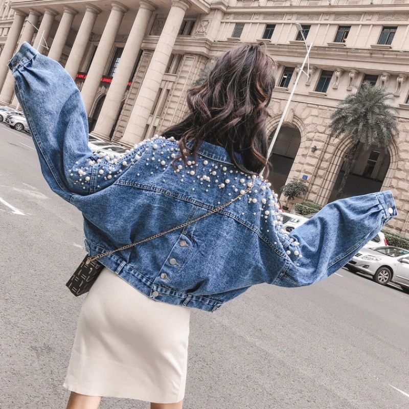 Autumn Flower Tassel Jean Denim Jackets For Women Clothes Chaqueta Mujer Coat Female Chaquetas Tunic Oversized Outerwear Fall