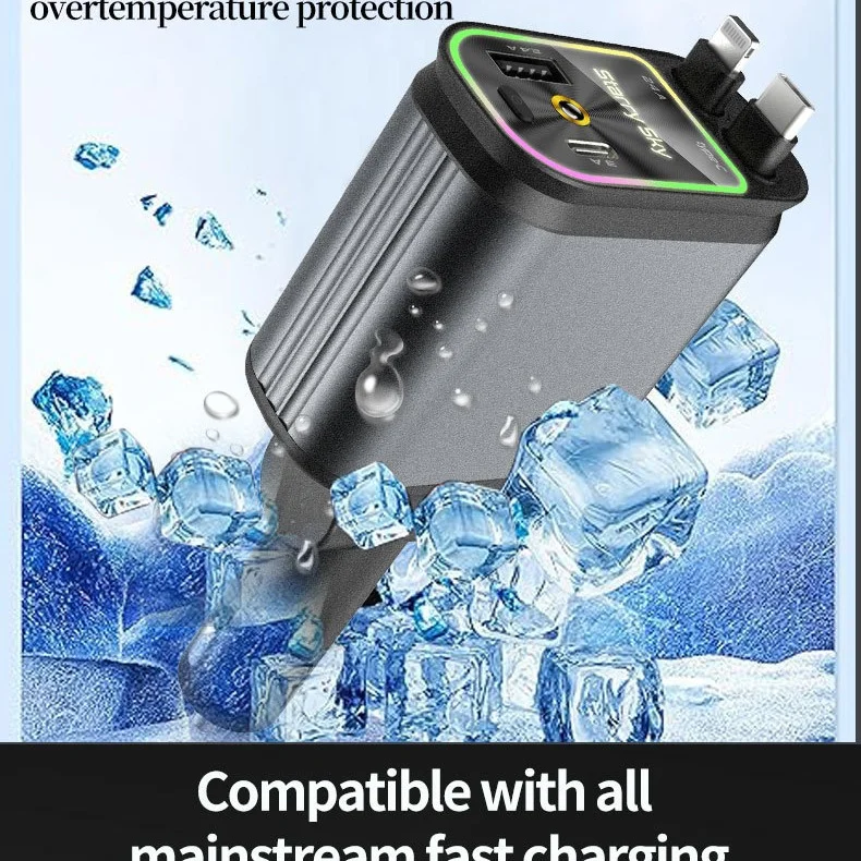 Comes with 4-in-1 fast charging car charger with starry sky roof ambient light