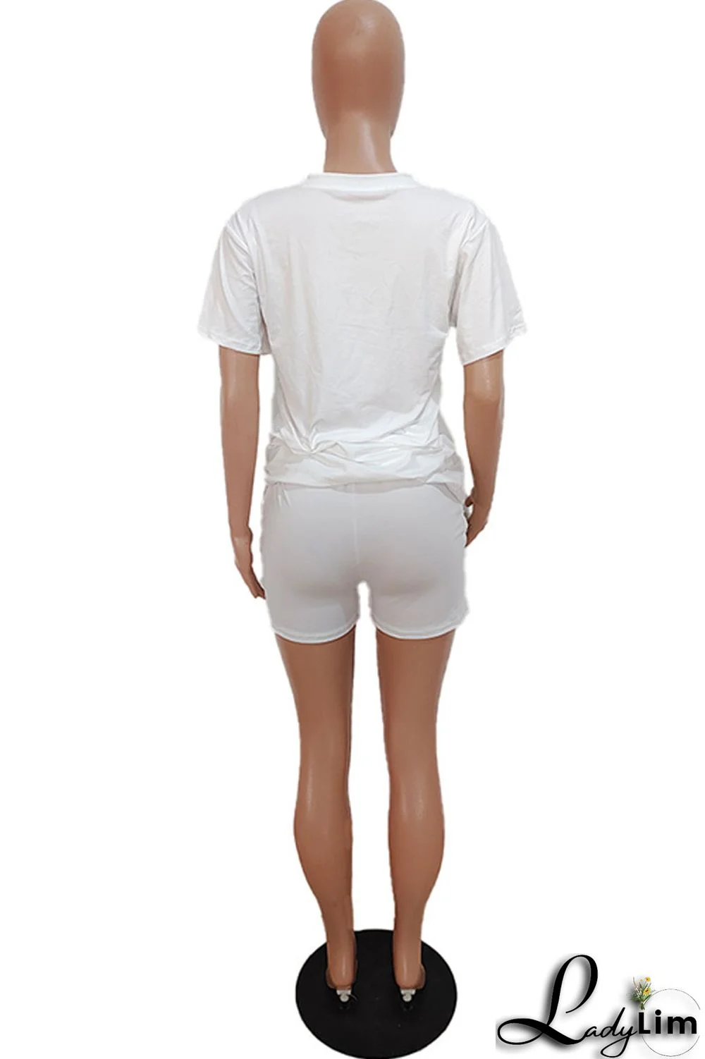 Purple Casual Print Patchwork O Neck Short Sleeve Two Pieces