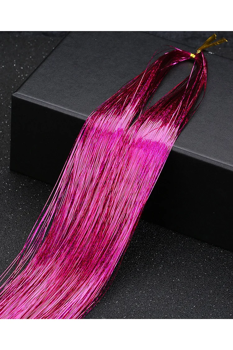 Laser Hair Colorful Glitter Long Wigs Extensions