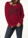 LOVE Print One Shoulder Pullover Sweatshirt