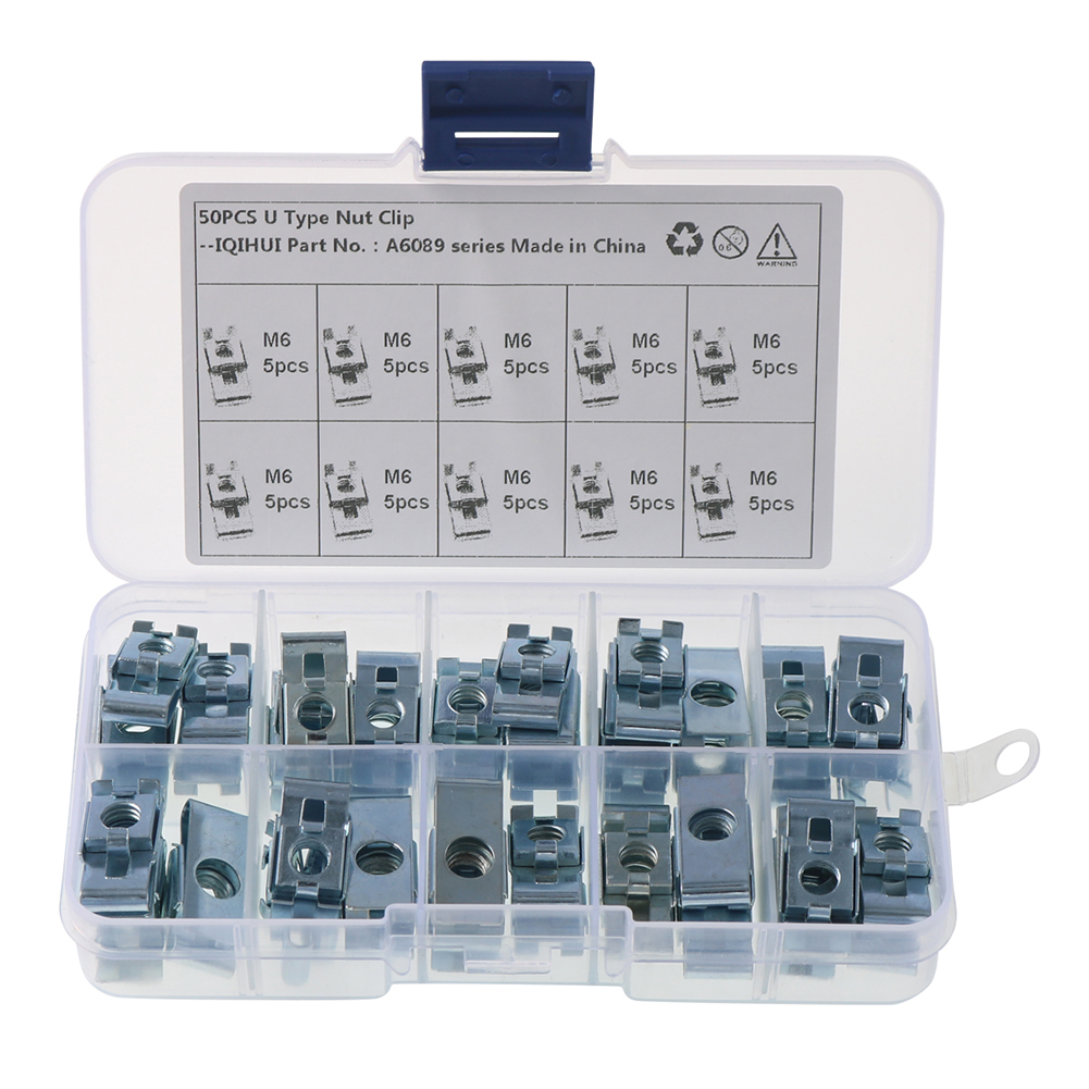 

50pcs M6 Car U Nuts Zinc Plated Carbon Steel Panel Clips U Type Speed Nuts, 501 Original