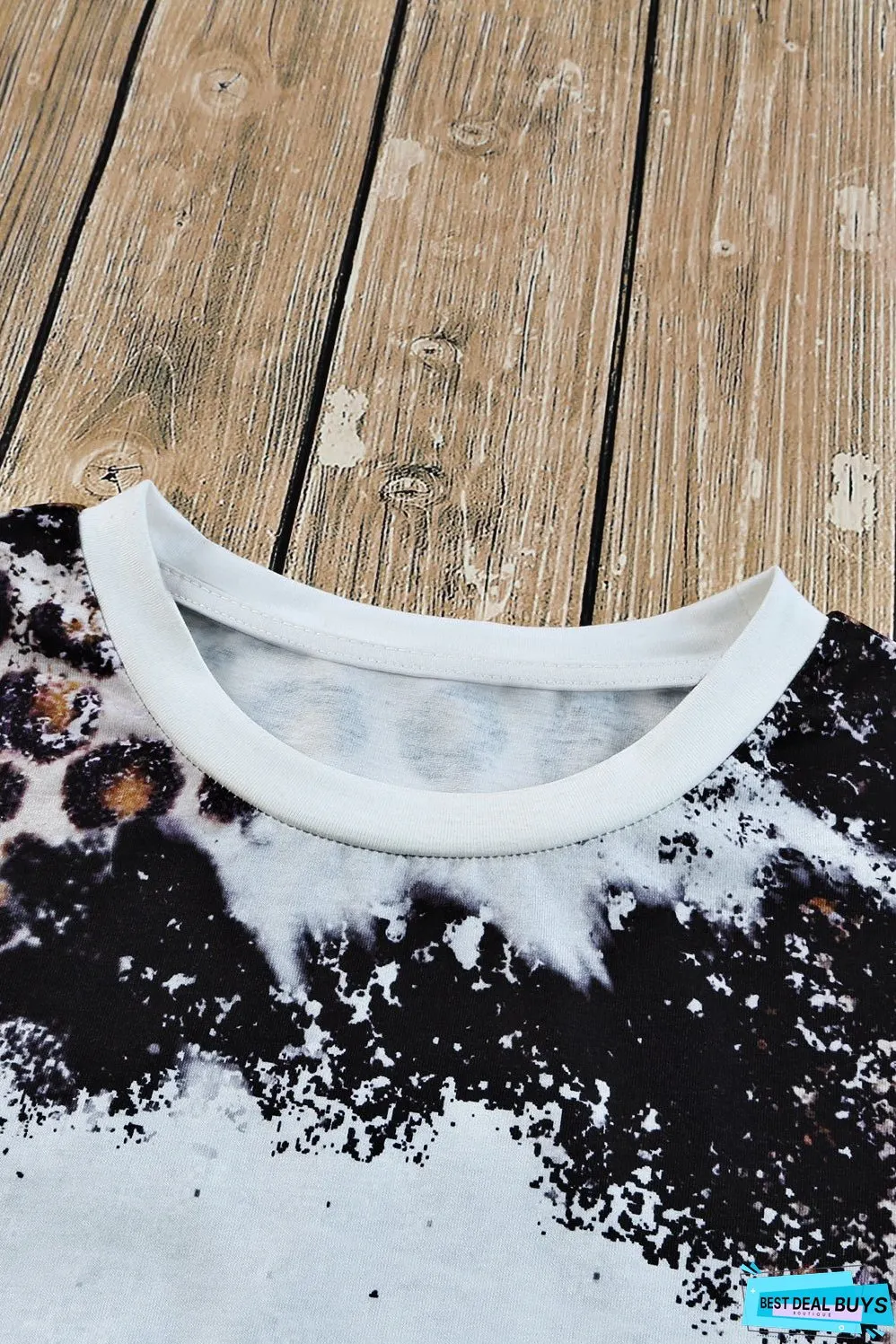 Mix Animal Print Bleached T Shirt