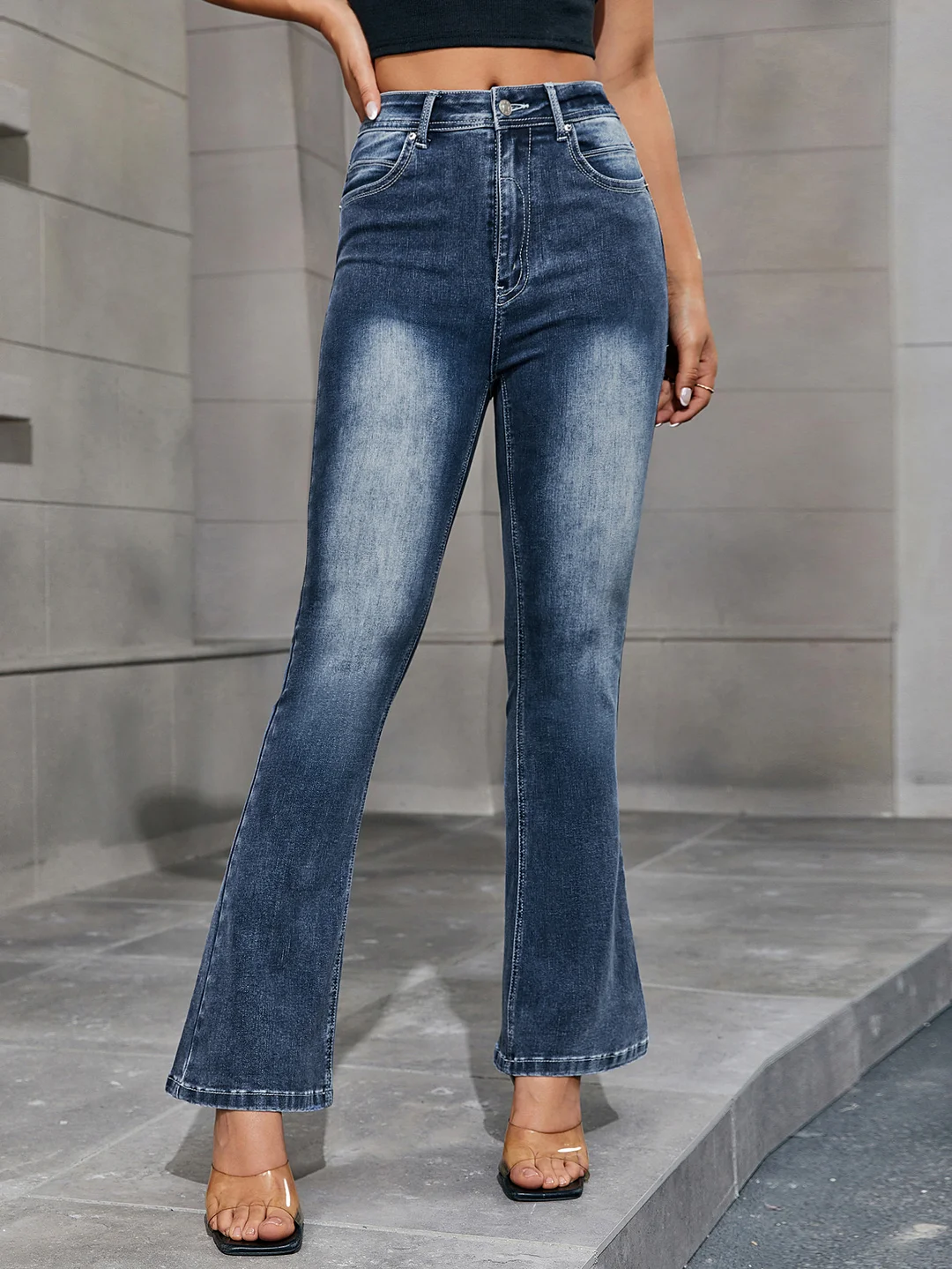 Women's 2024 Casual Pants High Waist Elastic Micro Flared Jeans