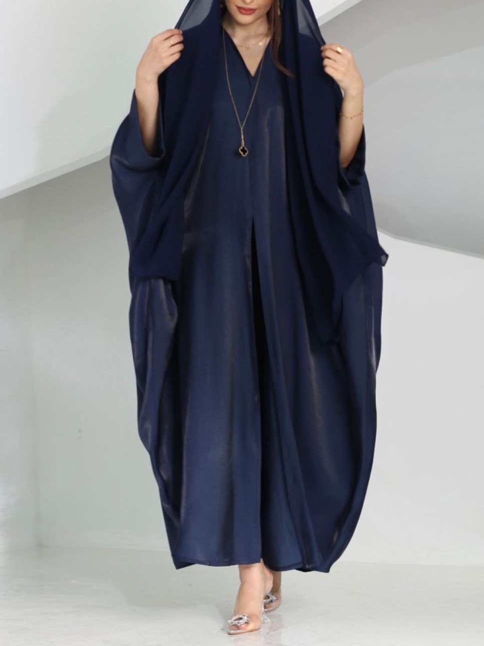 Stylish Bright Silk Satin Dolman Sleeve Dress | Oxredo Shop Ramadan Sale