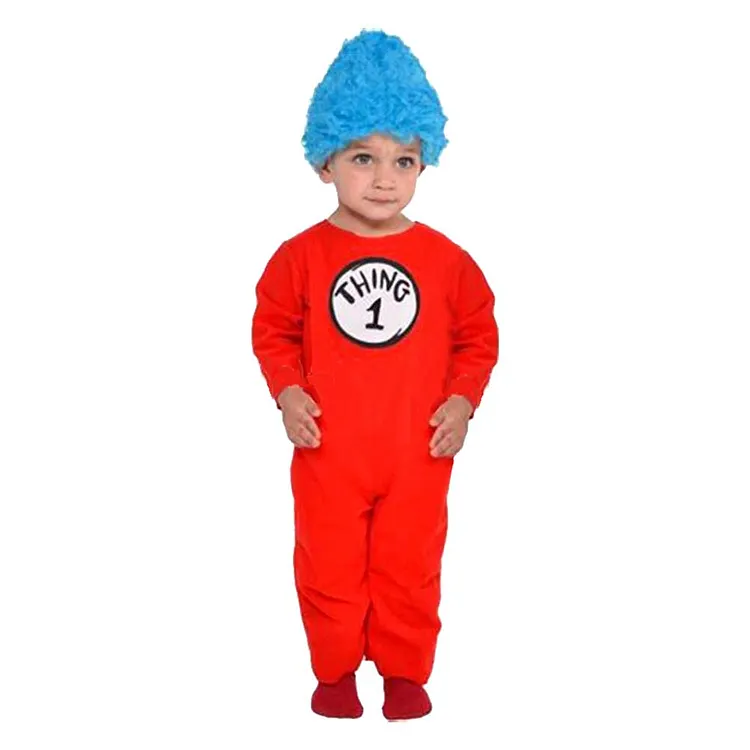 Kids Children The Cat In The Hat Dr.Seuss Cosplay Costume Outfits Halloween Carnival Suit