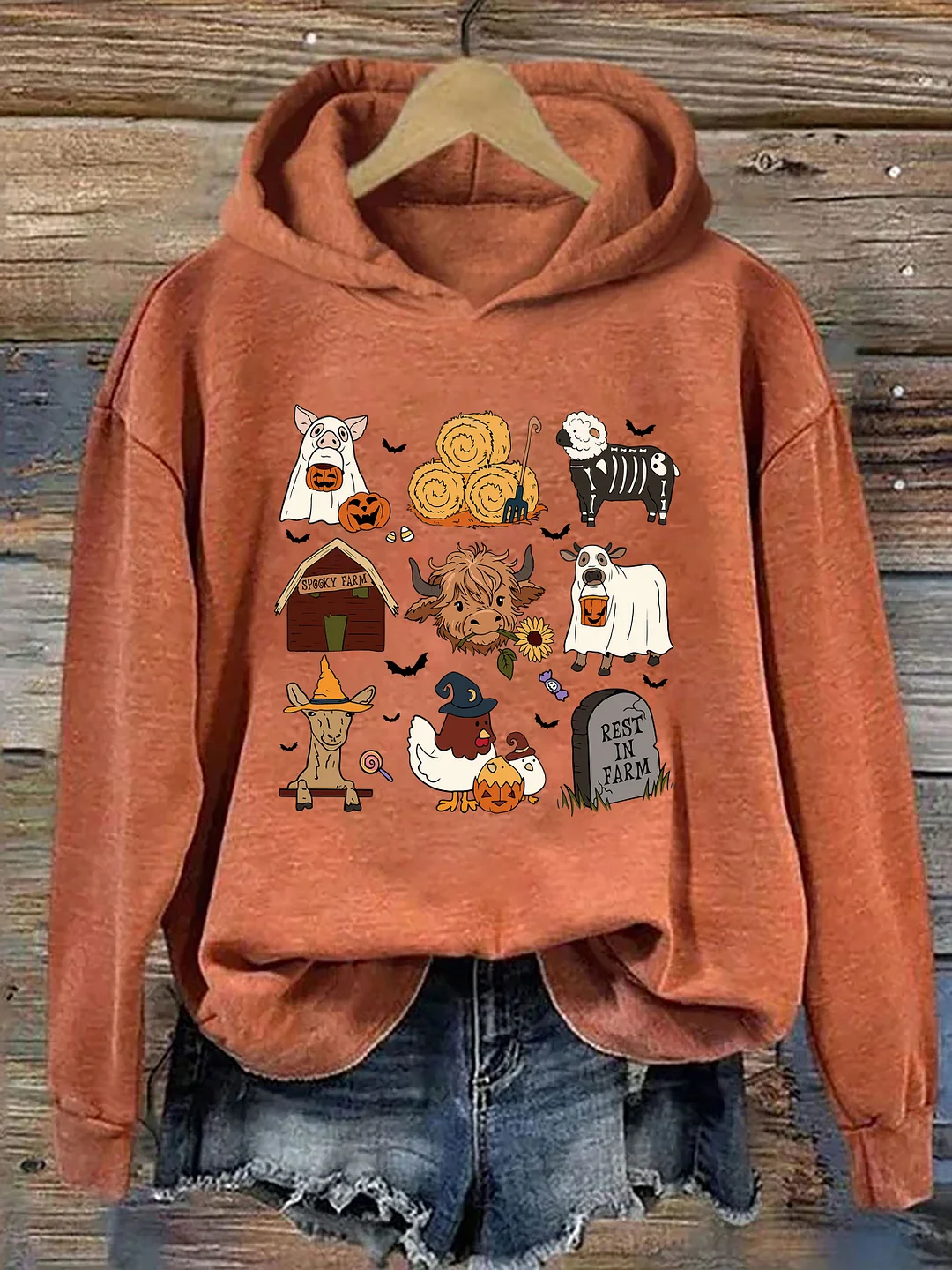 Highland Cow Halloween Hoodie