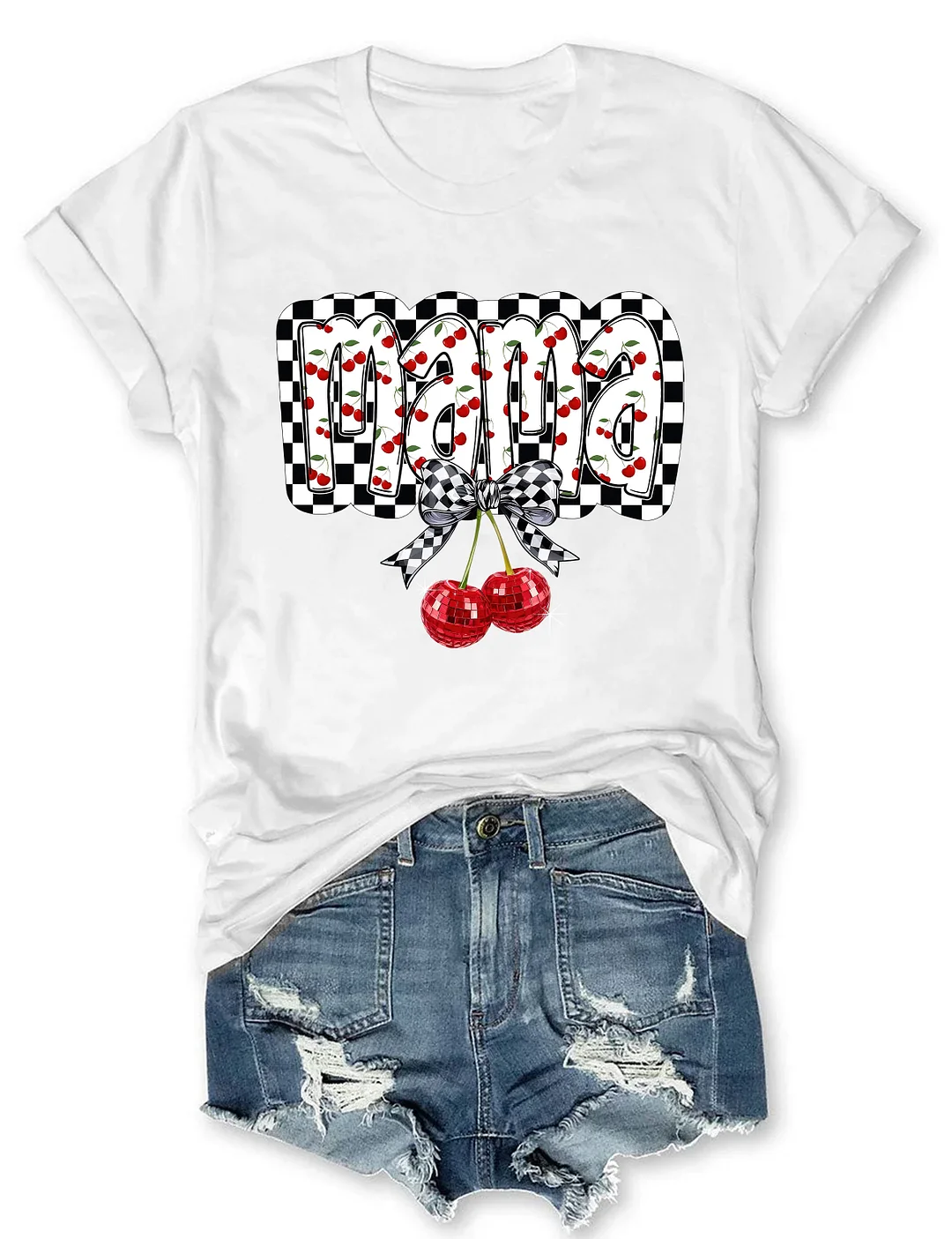 Cherry Bow Coquette Mama T-shirt