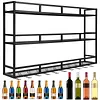 [US Local Warehouse] Bar Liquor Bottle Display Shelf Wall-Mounted Wine Storage Rack Home Glass Holder