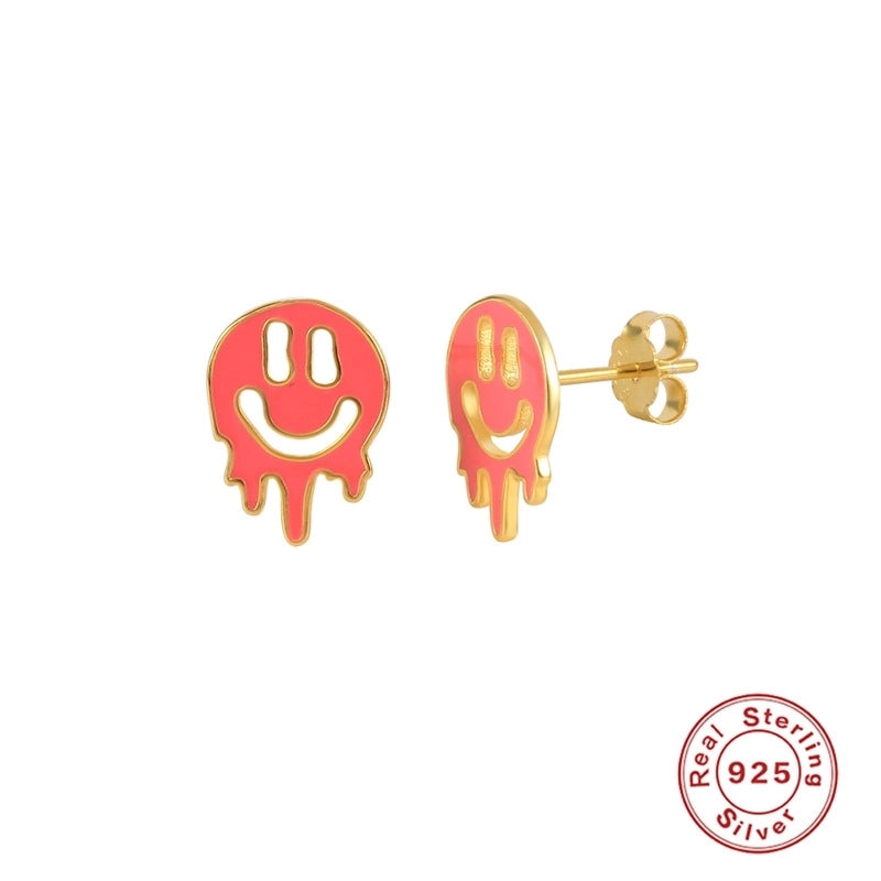 1 Pair 925 Sterling Silver Artificial Gemstones Fruit Ear Studs