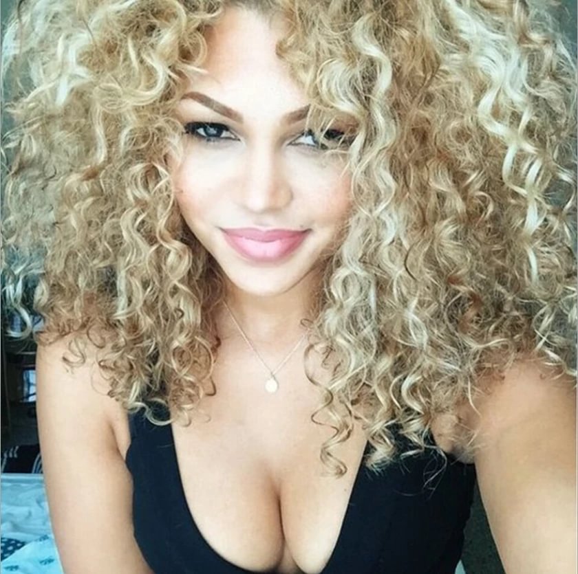 Synthetic Curly Short Brown with Blonde Wig for Women-elleschic
