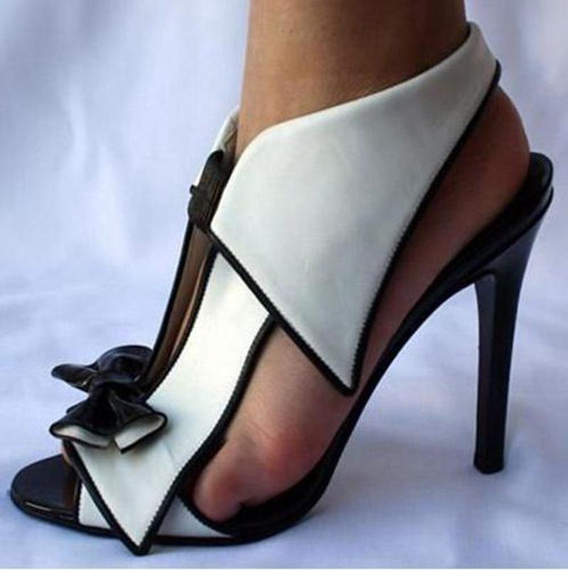 VCSHOES Color Matching Bow High Heeled Sandals