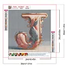 Lettre Plume J-Compl&egrave;te Rond Diamant Peinture-30X30CM