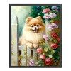 Flowers Pomeranian-11CT Counted Cross Stitch 40*50cm/15.75*19.69in