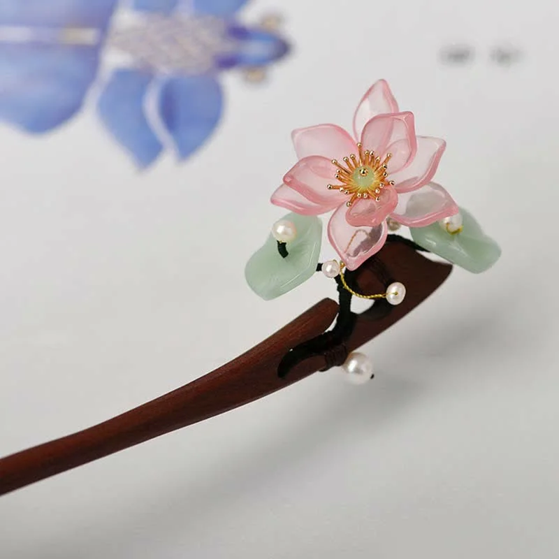 Sandalwood Lotus Aventurine Calm Healing Hairpin Decoration