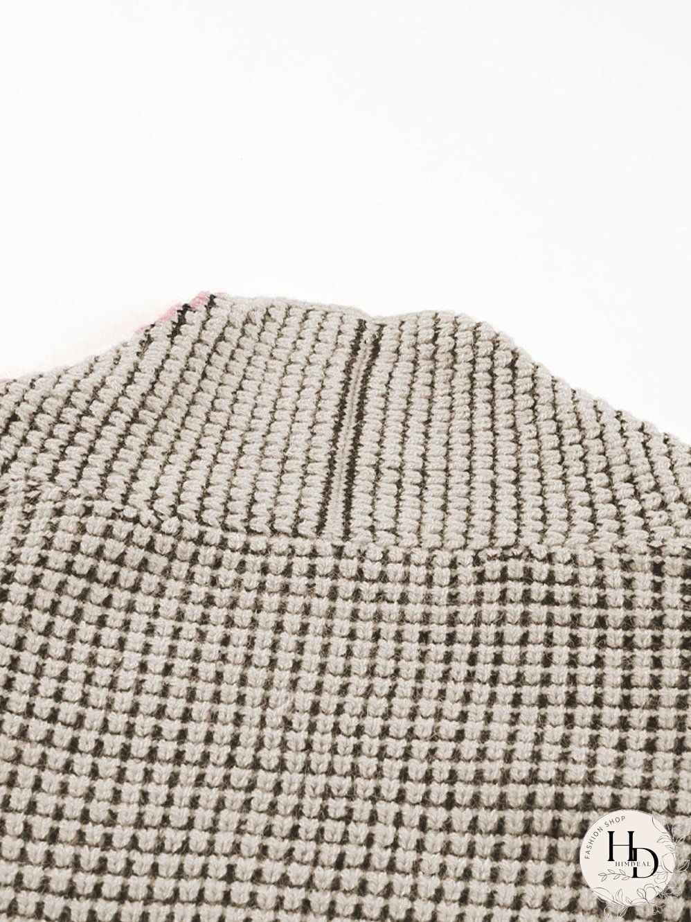 Apricot Oversized Collared Waffle Knit Cardigan