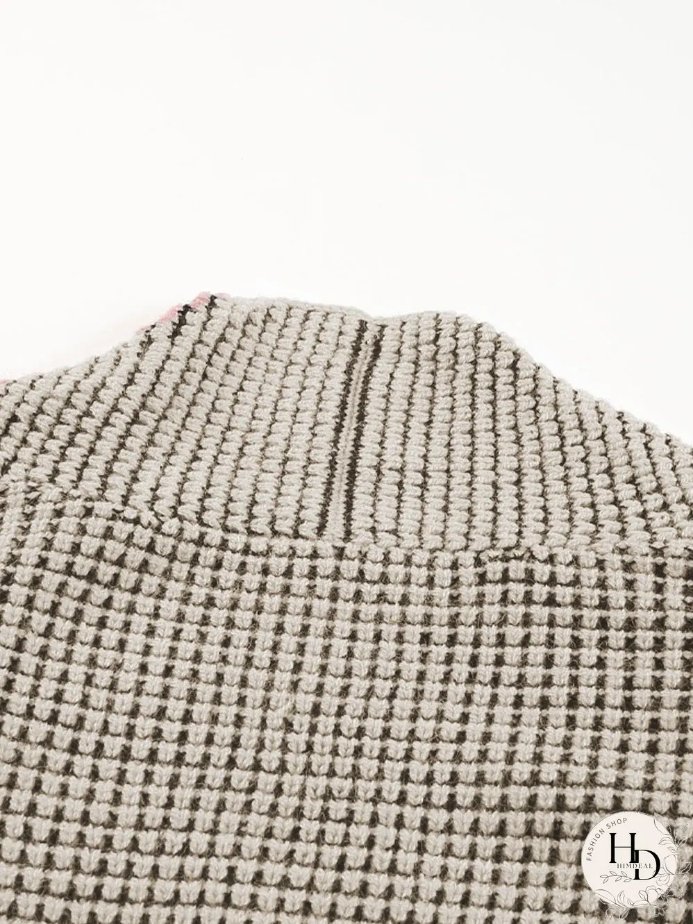 Apricot Oversized Collared Waffle Knit Cardigan