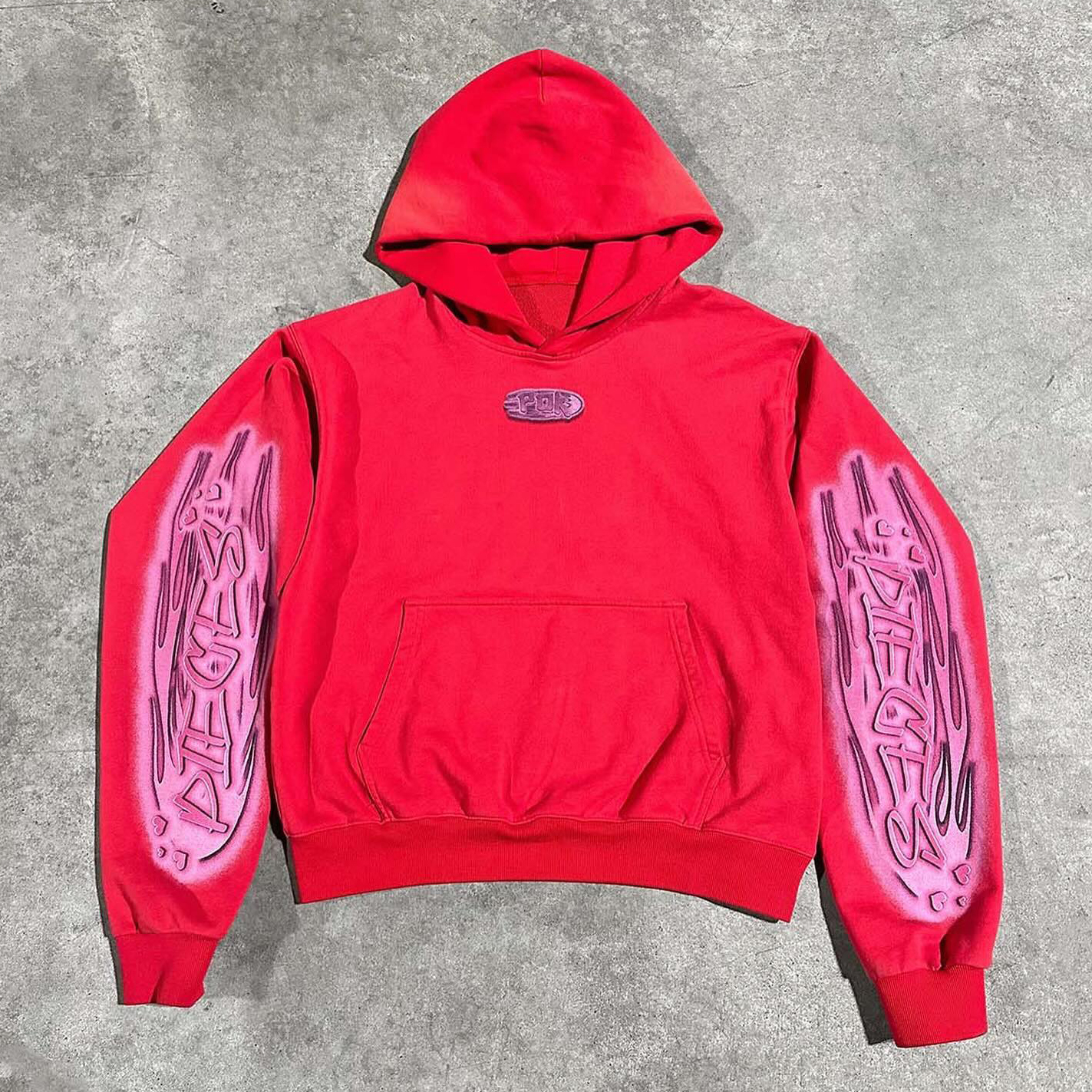 Letters Flame Print Long Sleeve Hoodies