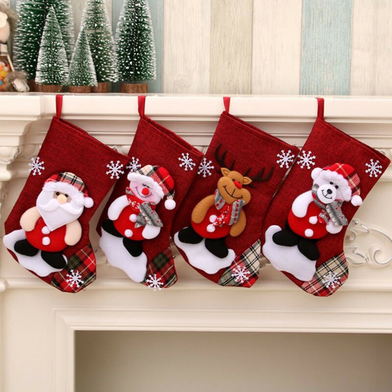 Christmas Socks Tree Decoration 4pcs/pack