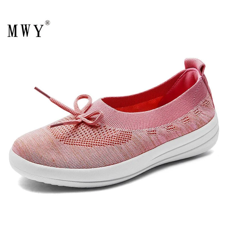 MWY Fashion Sneakers Stretch Fabric Ladies Shoes Women Flats Lightweight Casual Shoes Chaussures Femmes Outdoor Women Loafers