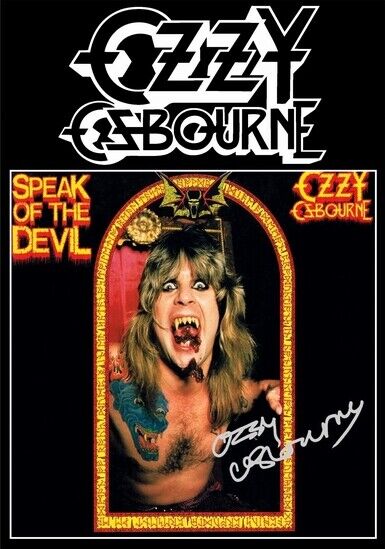 OZZY OSBOURNE - SIGNED LP COVER - SPEAK OF THE DEVIL - Photo Poster painting POSTER INSERT