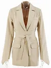 Solid Color Belt Blazer