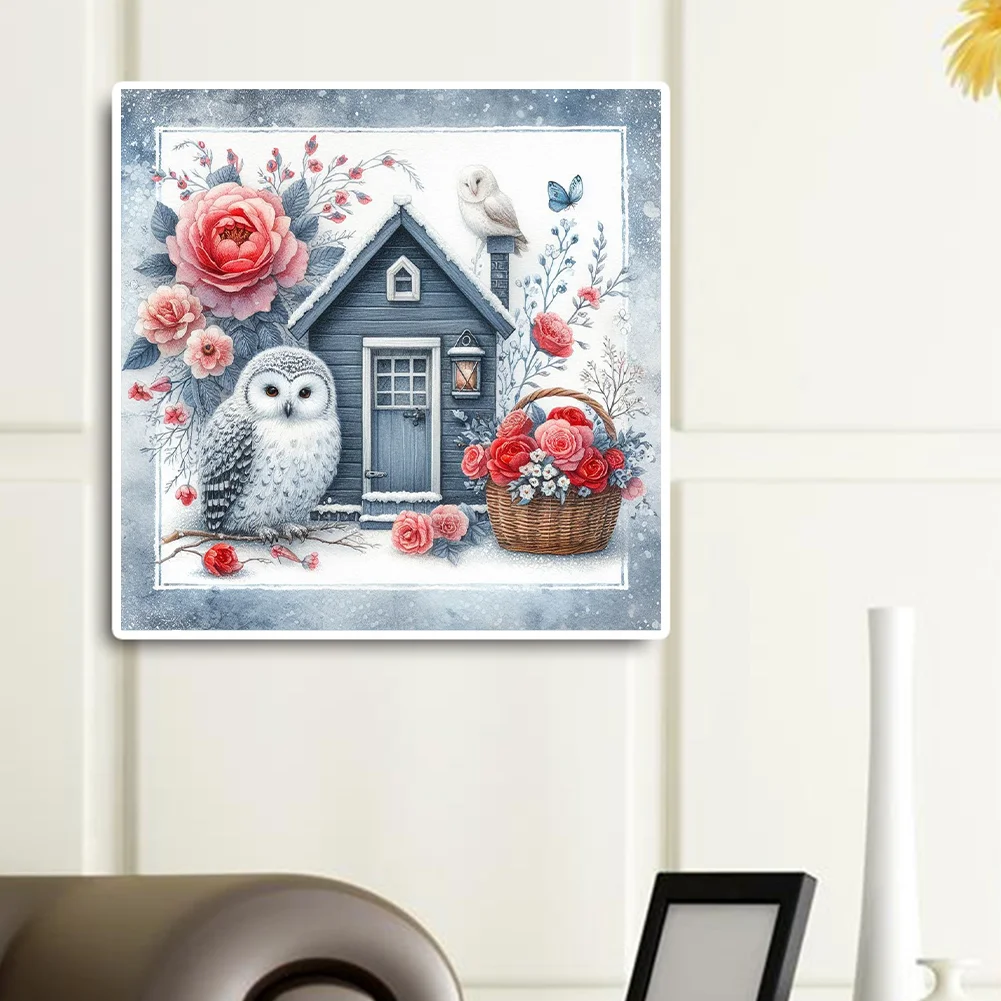 Diamond Painting - Full Round Drill - Owl Net(Canvas|40*40cm)