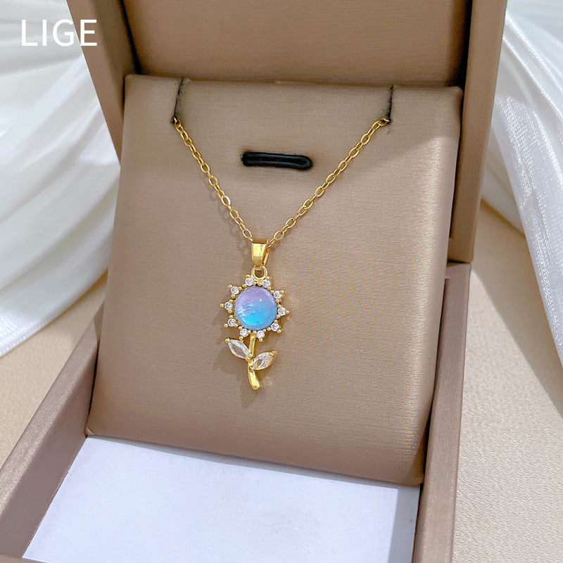 Moon Geometric Stainless Steel Stainless Steel Necklaces