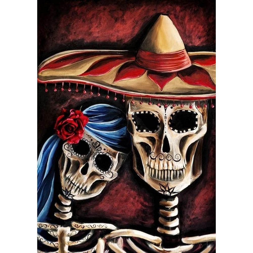 

30*40CM-Skull Beauty-Round Drill Diamond Painting, 501 Original