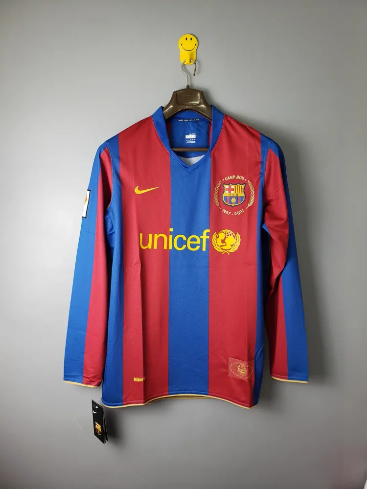 2007/08 Barcelona Home Long Sleeve Retro Jersey