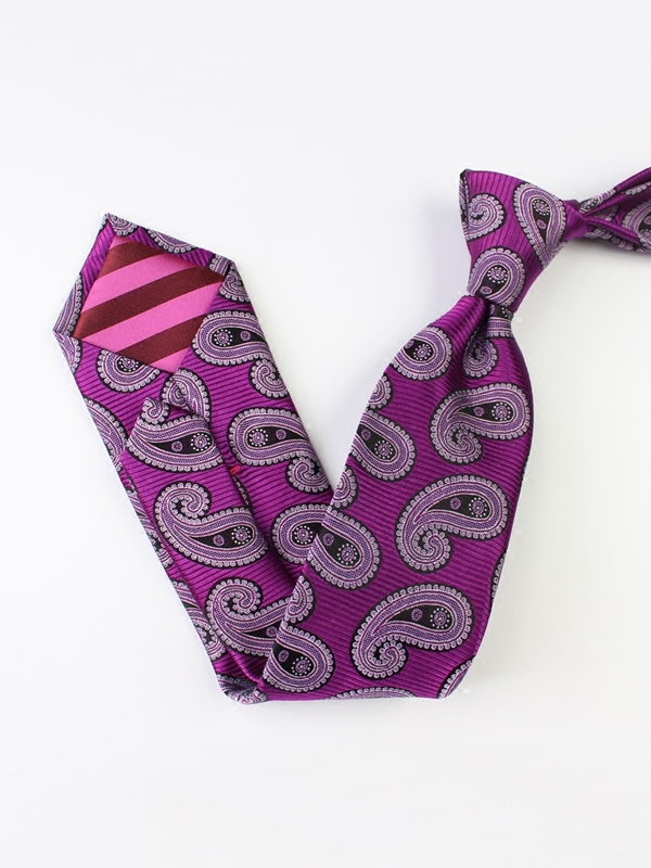 Cashew Nuts Purple Silk Tie-Real Silk Life