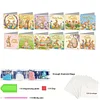 12PCS Diamond Painting Retro Easter Greeting Card Kit for Birthdays Thanksgiving & Special Occasion