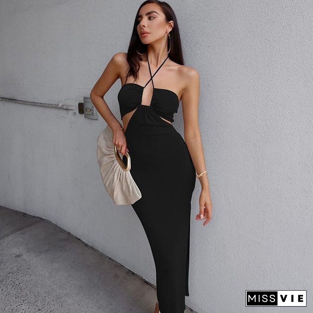 Sleeveless Backless Strap Long Maxi Dress