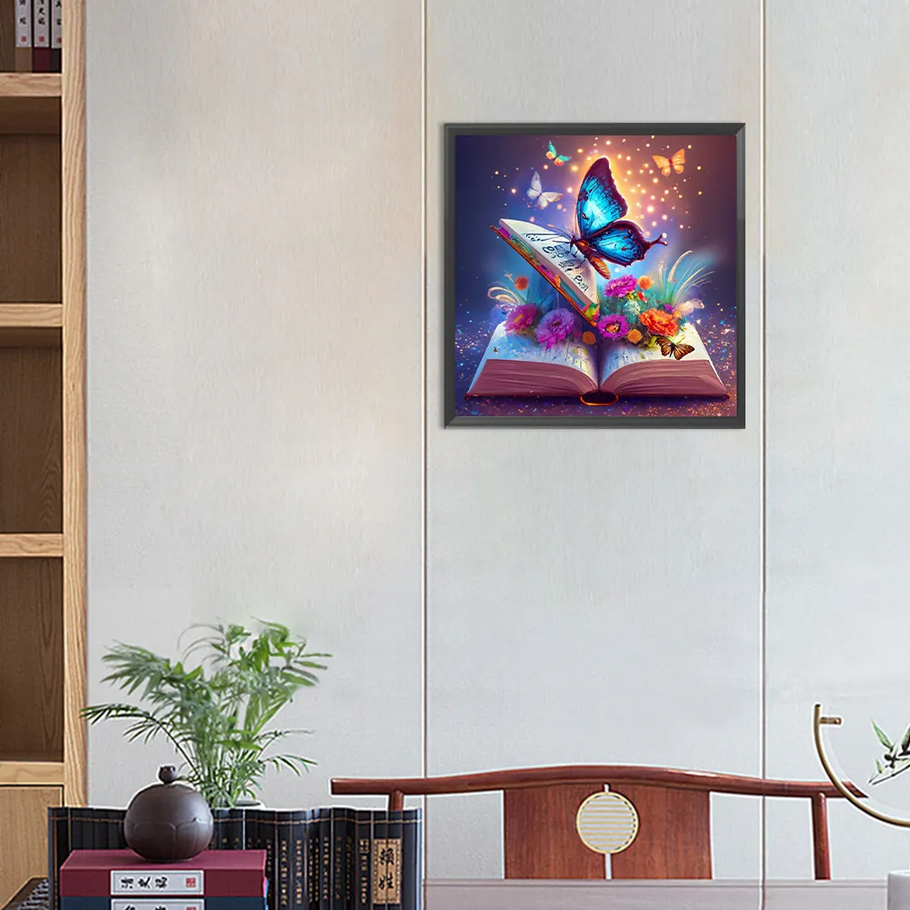 Diamond Painting - Full Round Drill - Colorful Butterfly(Canvas|30*30cm)
