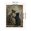 Black Cat And Skull-14CT Stamped Cross Stitch 30*40cm/11.81*15.75in