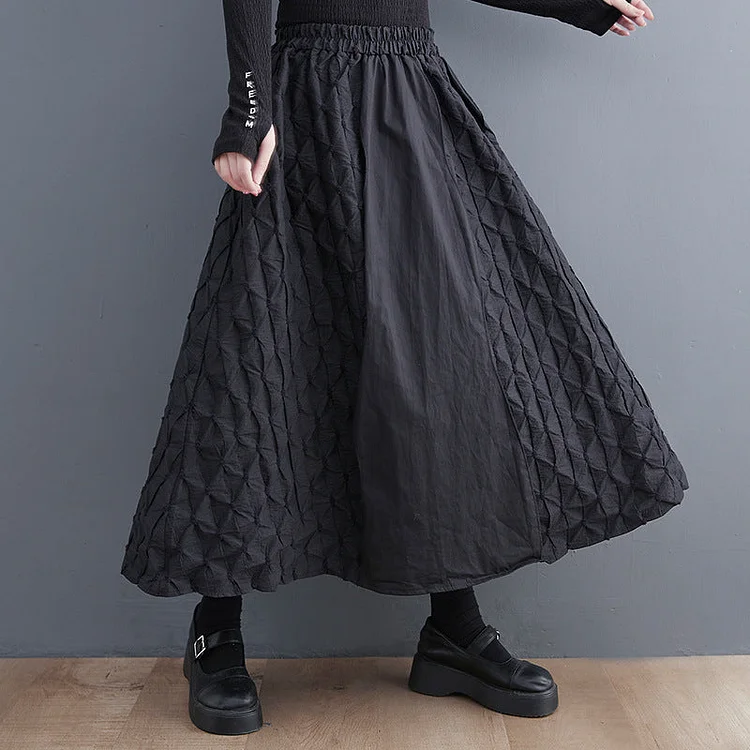 Fish Scale Print Oversized Panelled Skirt