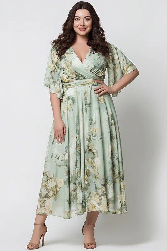 green emerald velvet dress Emerald Green Long Sleeve Midi Dress with Pockets, Floral Flowers Wome –  Starcove Fashion