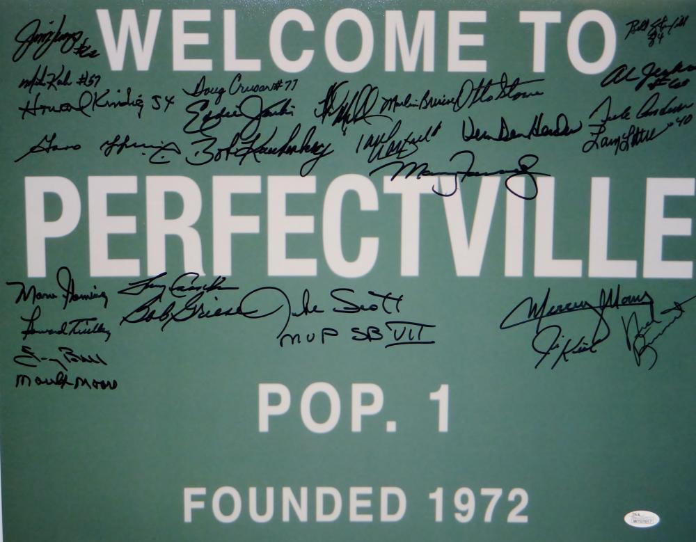 1972 17-0 Perfect Season Autographed 16x20 Perfectville Photo Poster painting- JSA W Auth