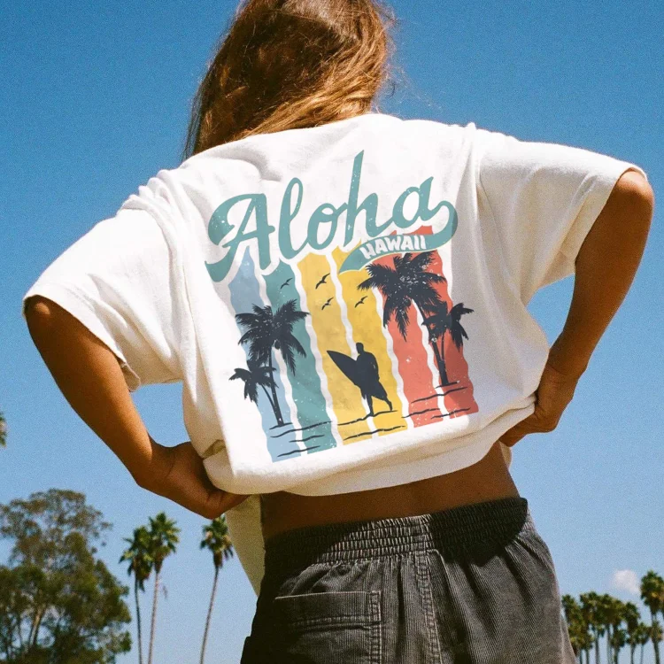 Vintage Surf Print T-shirt