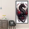 (Big Size) Dragon And Rose - 11CT Stamped Cross Stitch 40*70cm/15.75*27.56in