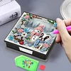 Diamond Painting Snowman Dog Leather Notecard Box Gem Art Sticky Note Holder