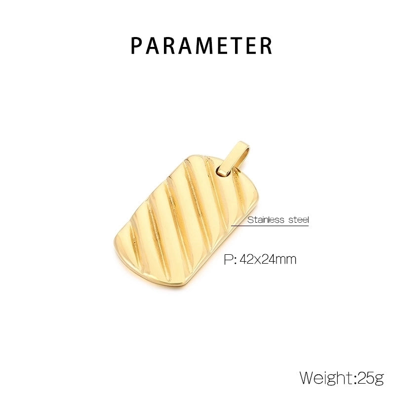 Minimalist Rectangle 304 Stainless Steel 18K Gold Plated Men's2