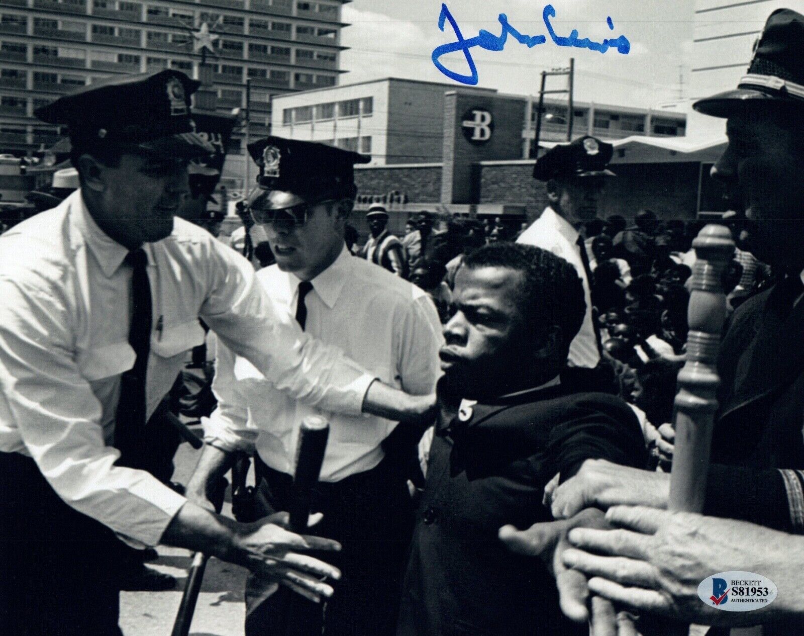 John Lewis Signed Autograph 8x10 Photo Poster painting Civil Rights Selma March Beckett BAS COA