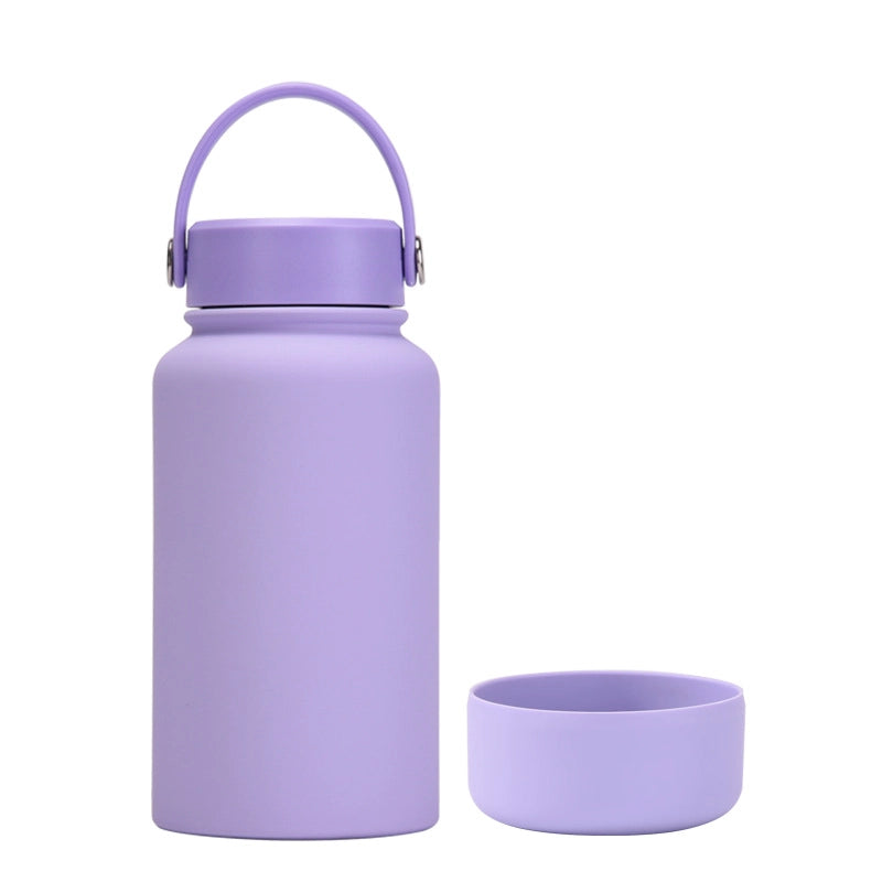 Casual Solid Color Stainless Steel Silica Gel Water Bottles 1 Piece