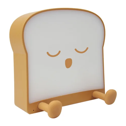JOURNALSAY Cute Bread Creative Sleeping Toast Pat Night Light
